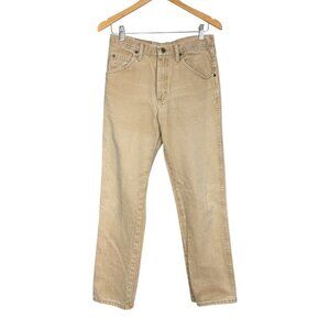 Wrangler Beige Jeans 30x30 Straight Fit Denim Pants Classic Five Pocket Co